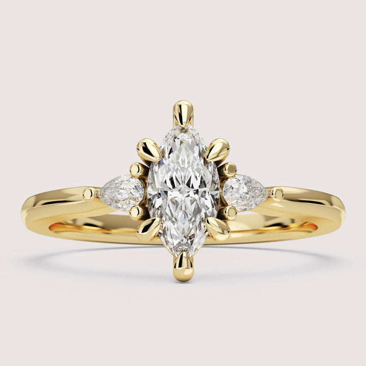Elspeth - Marquise Cut 0.50ct Trilogy Engagement Ring Setting