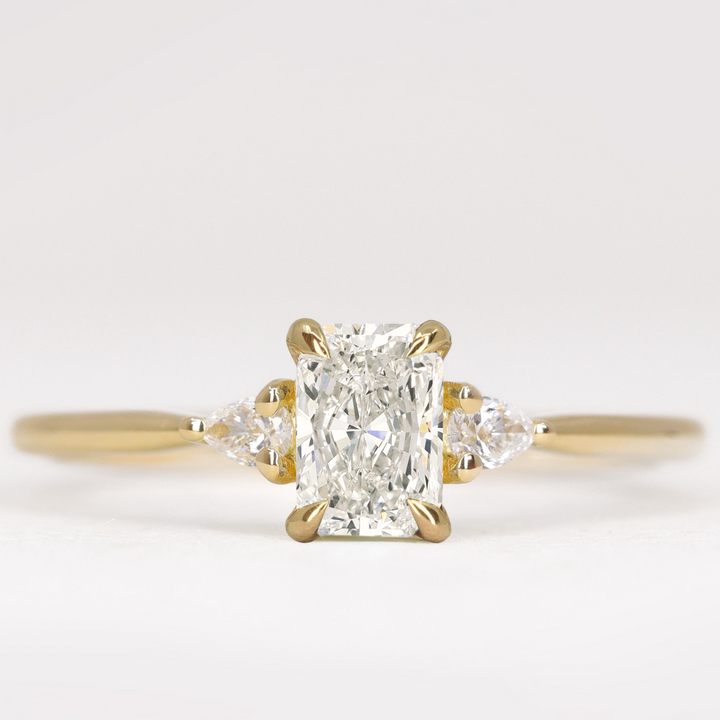 Elspeth - Radiant Cut Lab Grown Diamond Trilogy Engagement Ring