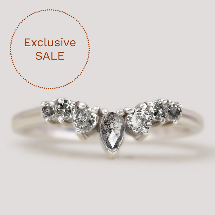 Emma - Salt and Pepper Diamond Tiara Wedding Ring - Made-To-Order
