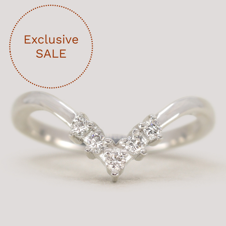 Enid - Diamond Set Wishbone Wedding Ring - Made-to-Order