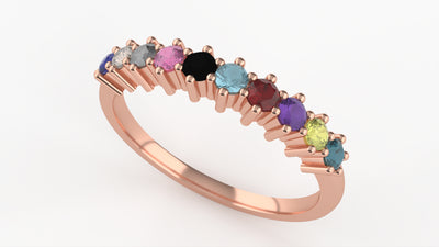 Karma - The Taylor Collection - A Band of Round Brilliant Cut Multi-Coloured Gemstones (Sapphires, Amethyst, Garnet, Topaz & Diamonds) - Made-to-Order