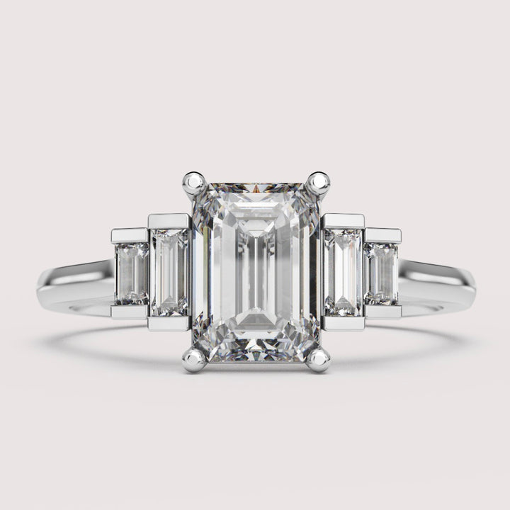 Erin - Emerald Cut Art Deco Engagement Ring Setting
