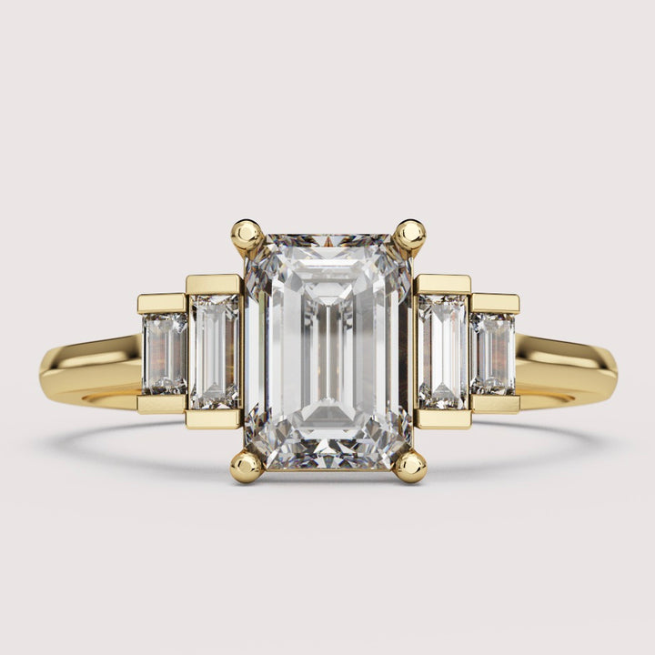Erin - Emerald Cut Art Deco Engagement Ring Setting