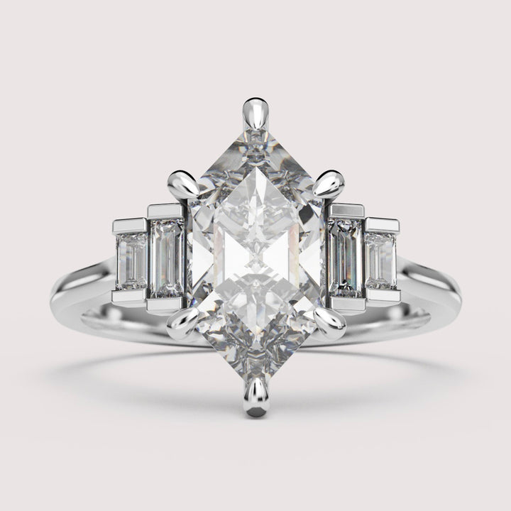 Erin - Art Deco Hexagon Cut Engagement Ring Setting