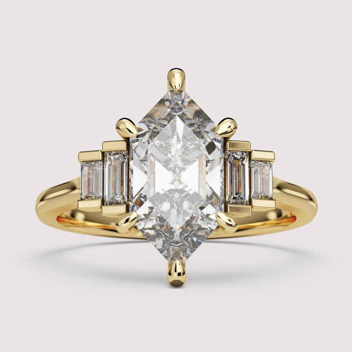 Erin - Art Deco Hexagon Cut Engagement Ring Setting