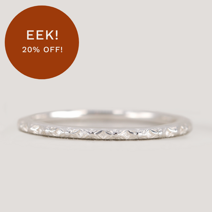 Flora - Floral Pattern Full or Half Eternity Straight Wedding Ring - Made-to-Order Wedding Rings - Made-to-Order