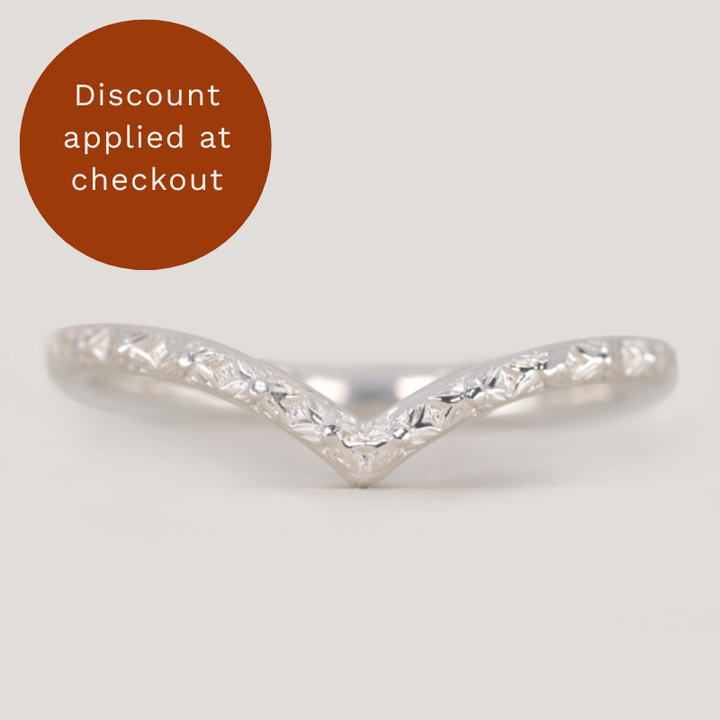 Flora - Floral Pattern Wishbone Wedding Ring - Made-to-Order