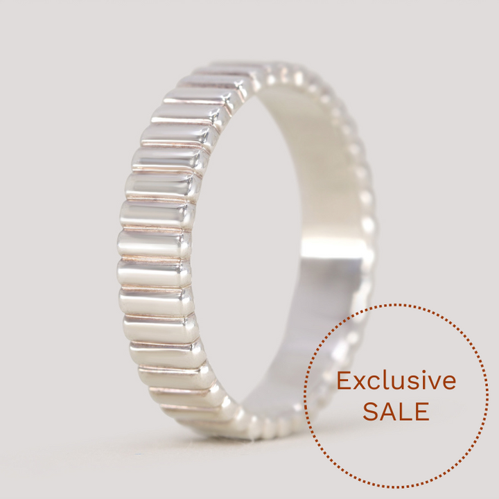 Gabrielle - Wide Patterned Wedding Ring - Made-to-Order