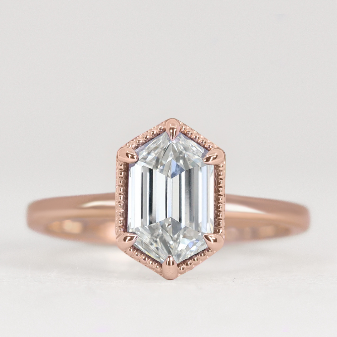 Georgia - Elongated Hexagon Lab Grown Diamond Solitaire Engagement Ring