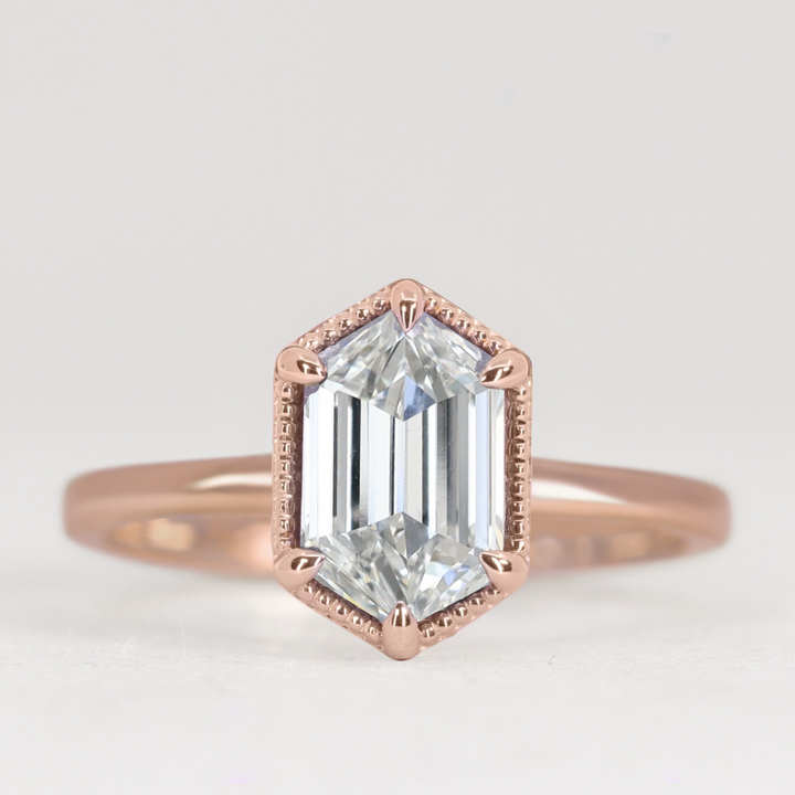 Georgia - Elongated Hexagon Lab Grown Diamond Solitaire Engagement Ring