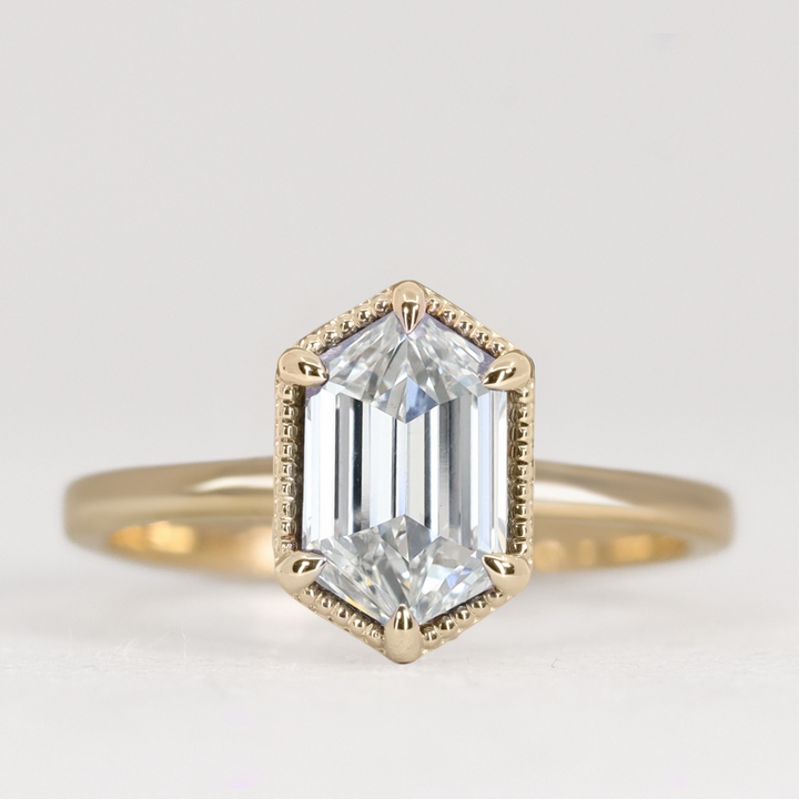 Georgia - Elongated Hexagon Lab Grown Diamond Solitaire Engagement Ring