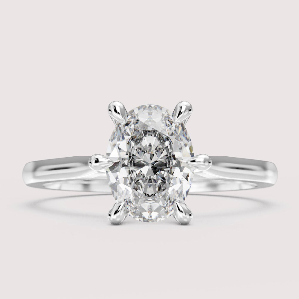 Heidi - Oval Cut Solitaire Hidden Diamond Engagement Ring Setting