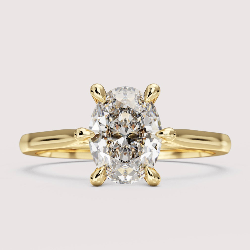 Heidi - Oval Cut Solitaire Hidden Diamond Engagement Ring Setting