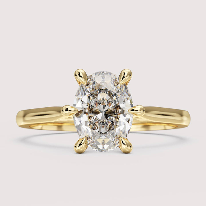 Heidi - Oval Cut Solitaire Hidden Diamond Engagement Ring Setting