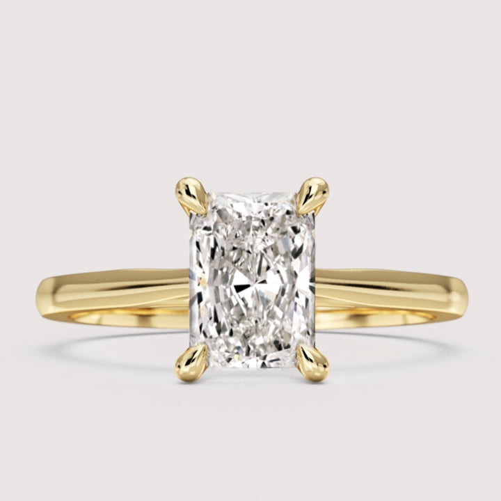 Heidi - Radiant Cut Solitaire Engagement Ring with Hidden Gemstones Setting