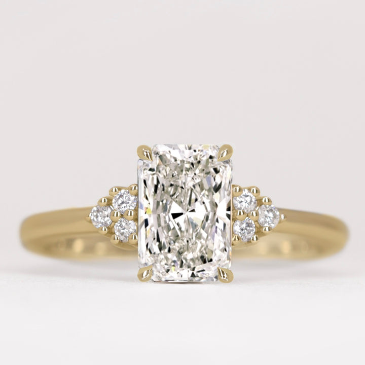 Henrietta - Radiant Cut Trefoil Cluster Engagement Ring Setting