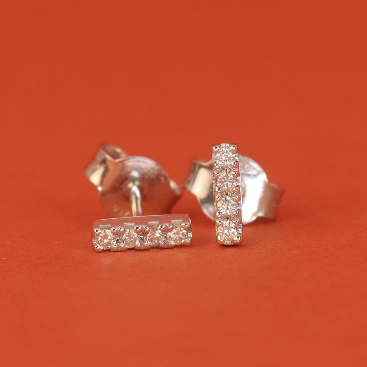 Horizon - Lab Grown Diamond Set Bar Earrings Fine Jewellery