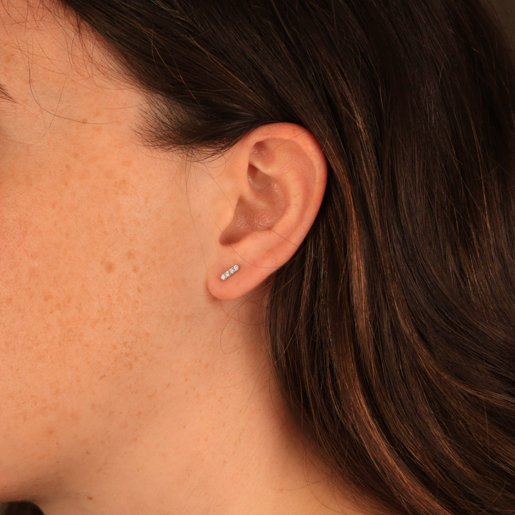 Horizon - Lab Grown Diamond Set Bar Earrings