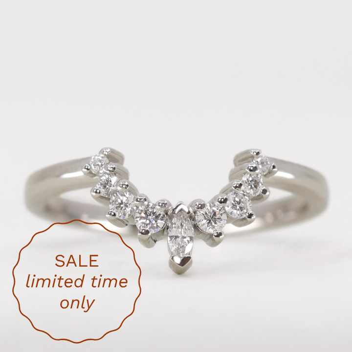 Joanie Petite - Marquise Diamond Tiara Wedding Ring - Made-to-Order