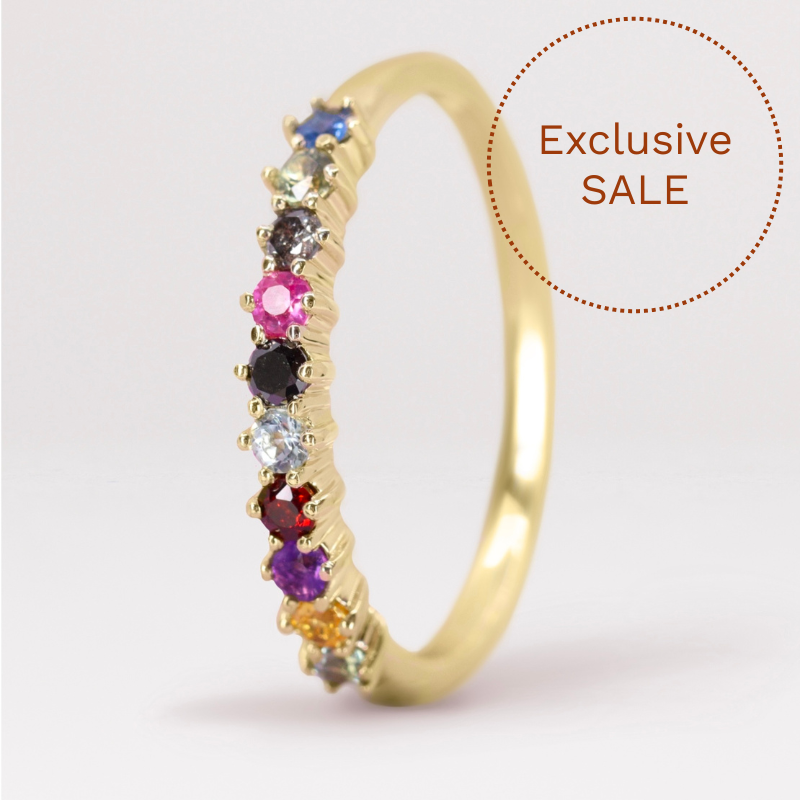Karma - The Taylor Collection - Coloured Gemstone Half Eternity Band