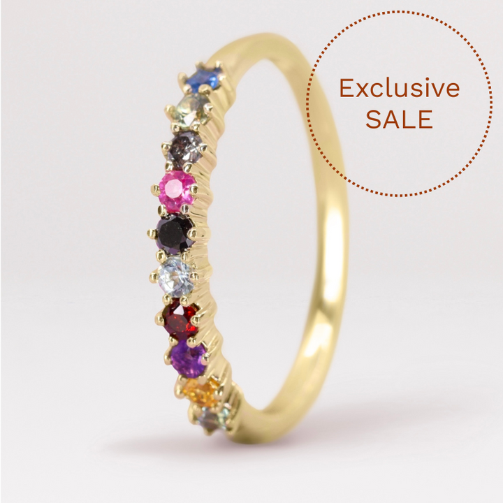 Karma - The Taylor Collection - Coloured Gemstone Half Eternity Band