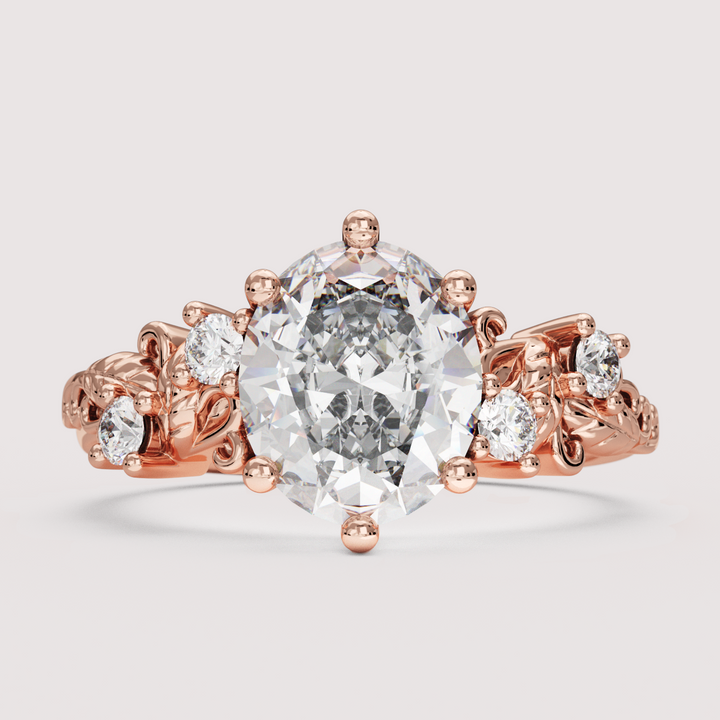 Laurel - Oval Cut Floral Engagement Ring Setting