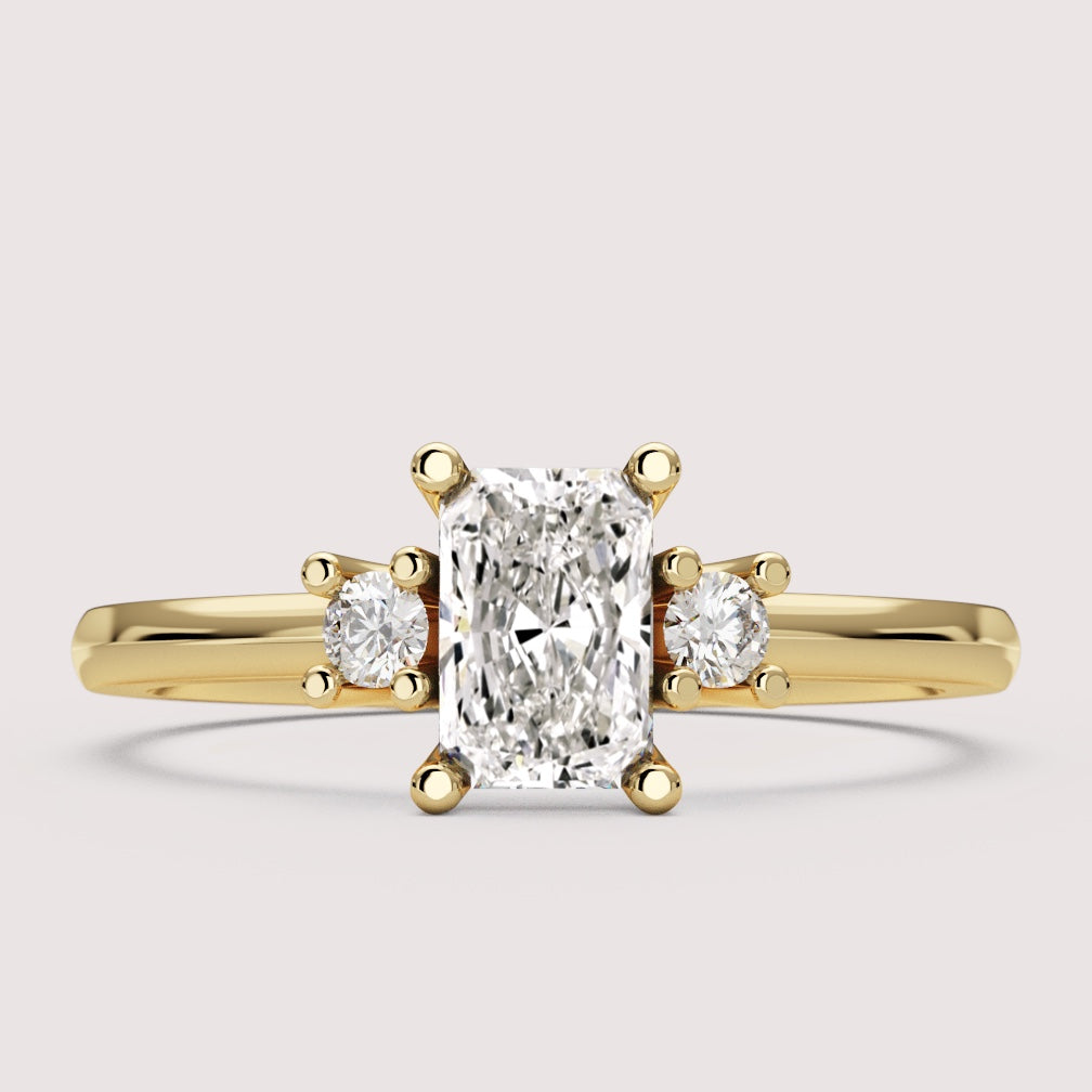 Millie - Radiant Cut Classic Trilogy Engagement Ring Setting