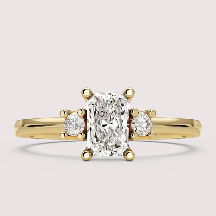 Millie - Radiant Cut Classic Trilogy Engagement Ring Setting