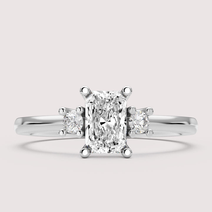 Millie - Radiant Cut Classic Trilogy Engagement Ring Setting