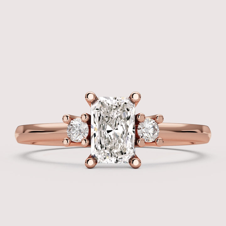 Millie - Radiant Cut Classic Trilogy Engagement Ring Setting