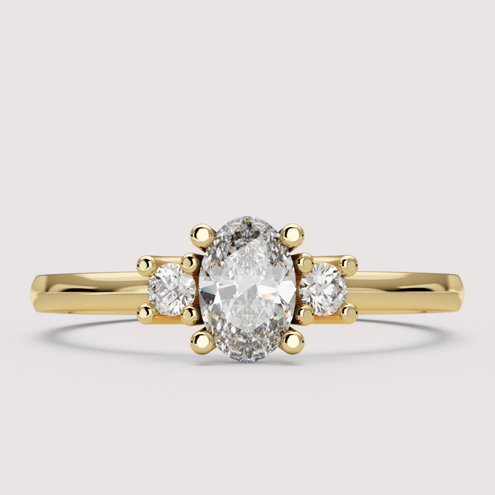 Millie - Oval Cut Classic Trilogy Engagement Ring Setting