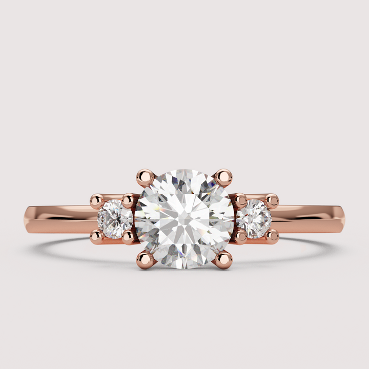Millie - Round Brilliant Cut Classic Trilogy Engagement Ring Setting