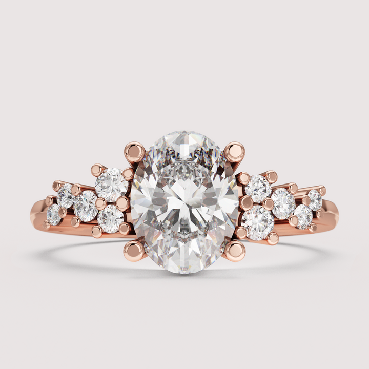 Billie - Oval Cut Cluster Engagement Ring Setting