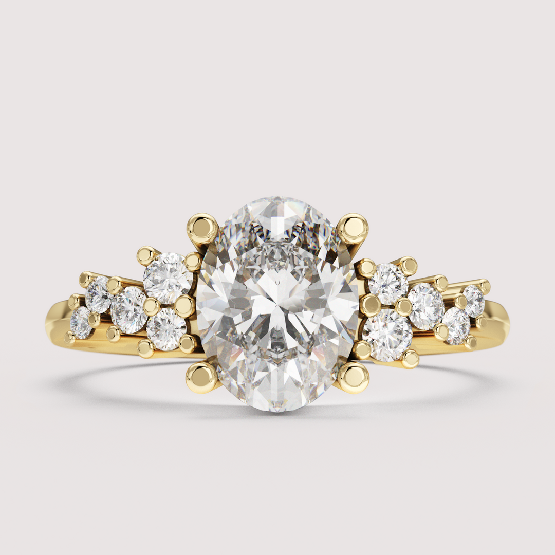 Billie - Oval Cut Cluster Engagement Ring Setting