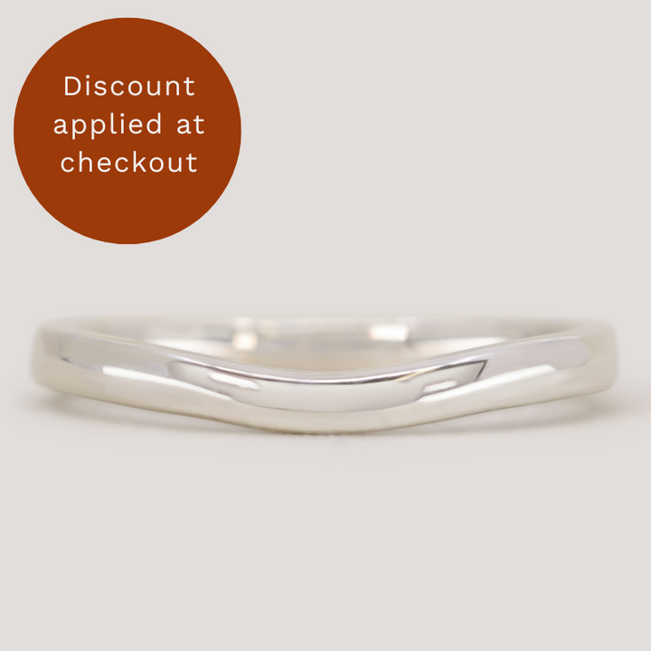 Peggy - Polished Wave Wedding Ring 2.3mm Width - Made-to-Order