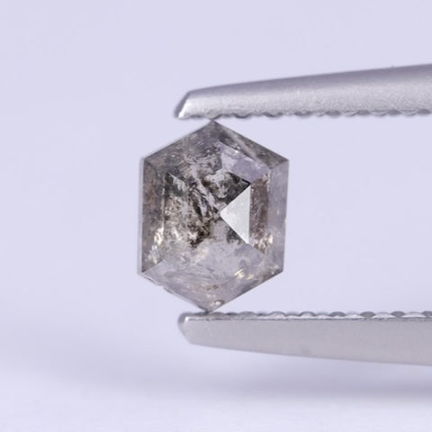 0.55ct Hexagon Rose Cut Salt and Pepper Diamond Loose Gemstones