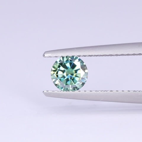 0.60ct Round Teal Moissanite Loose Gemstones
