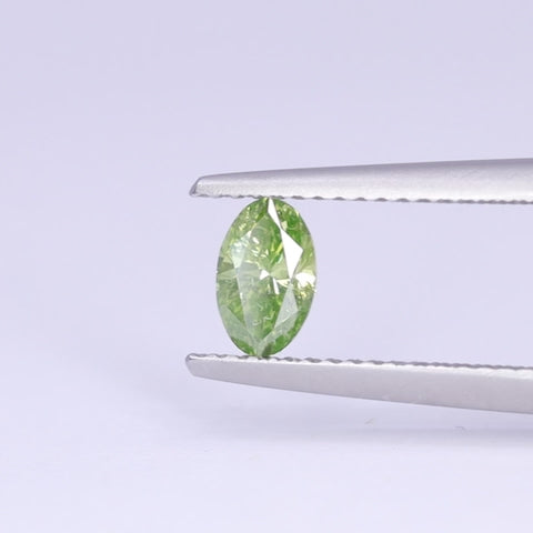 0.53ct Moval (Marquise/Oval) Natural Green Diamond