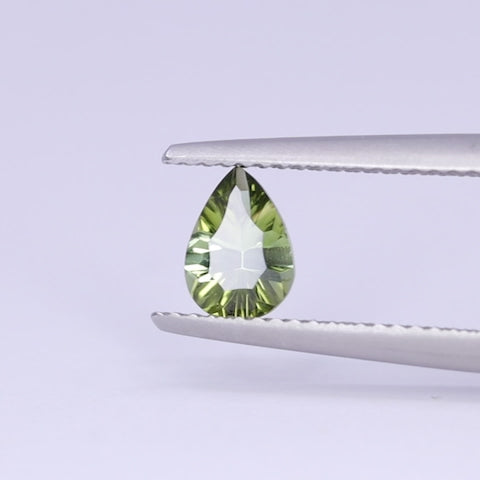 0.65ct Pear Cut Green Optix Concave Tourmaline Loose Gemstones
