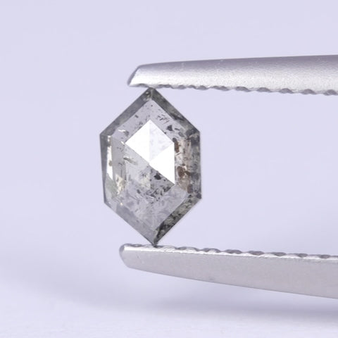 0.37ct Elongated Hexagon Cut Salt and Pepper Diamond
