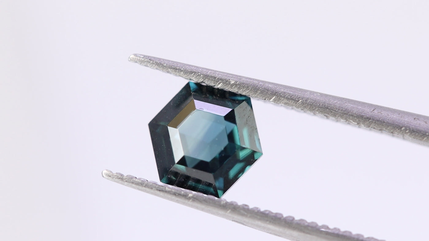 Teal Sapphire | 0.96ct Hexagon Cut, Loose Gemstone