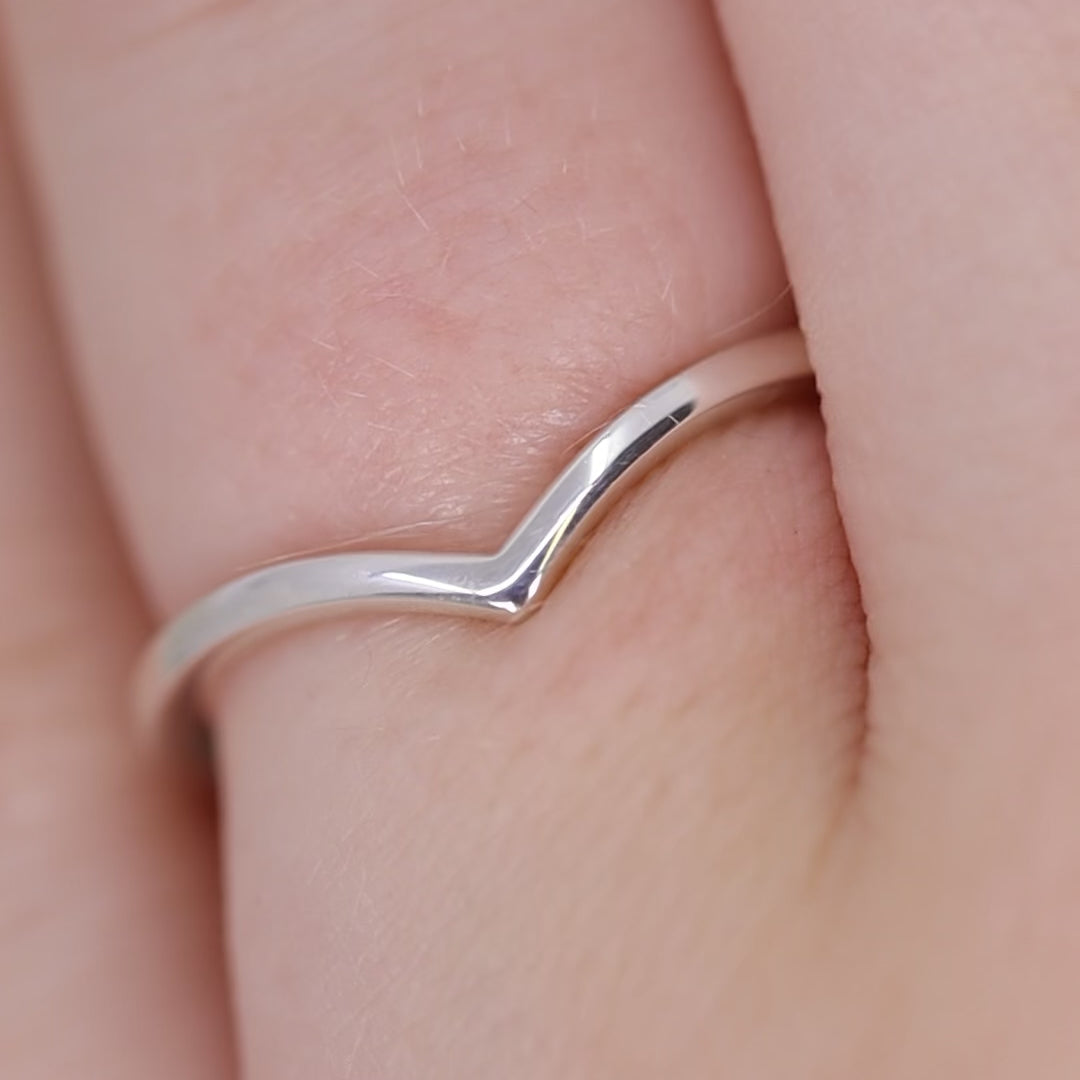 Peggy - Polished Wishbone Wedding Ring 1.8mm Width - Made-to-Order