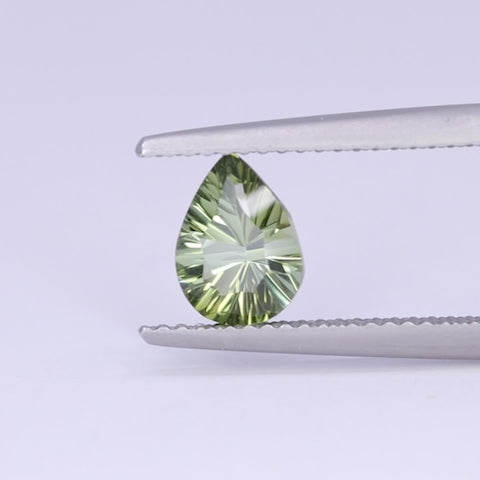 0.98ct Pear Cut Green Optix Concave Tourmaline Loose Gemstones
