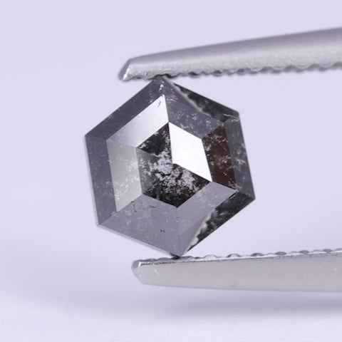1.19ct Hexagon Rose Cut Salt and Pepper Diamond Loose Gemstones