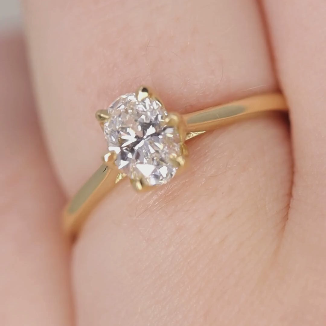 Raine - Oval Lab Grown Diamond Floral Basket Solitaire Made-to-Order Engagement Ring