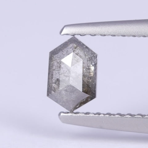 0.48ct Hexagon Rose Cut Salt and Pepper Diamond Loose Gemstones