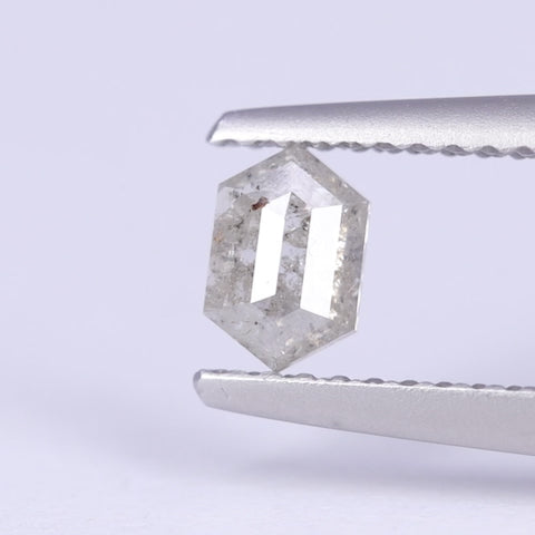 0.41ct Elongated Hexagon Cut Salt and Pepper Diamond