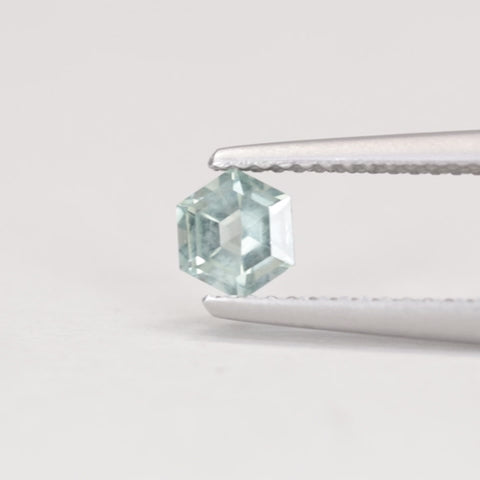 0.57ct Hexagon Cut Pale Blue Opalescent Montana Sapphire