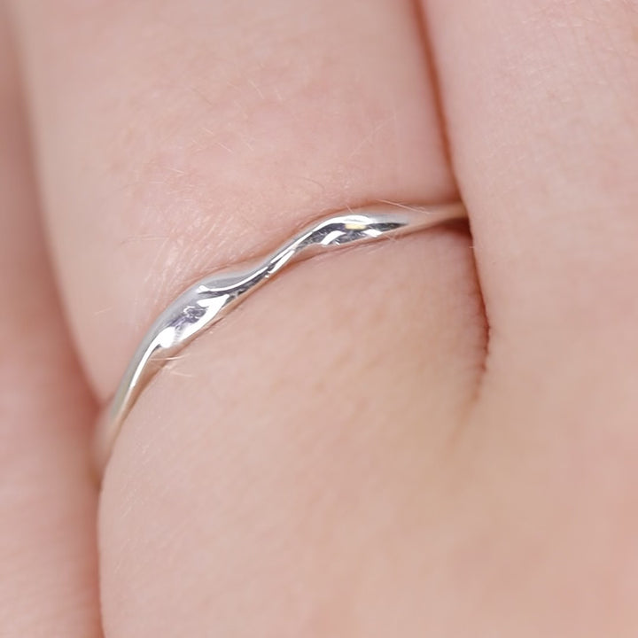 Alicia - Double Ribbon Twist Shaped Wedding Ring - Made-to-Order