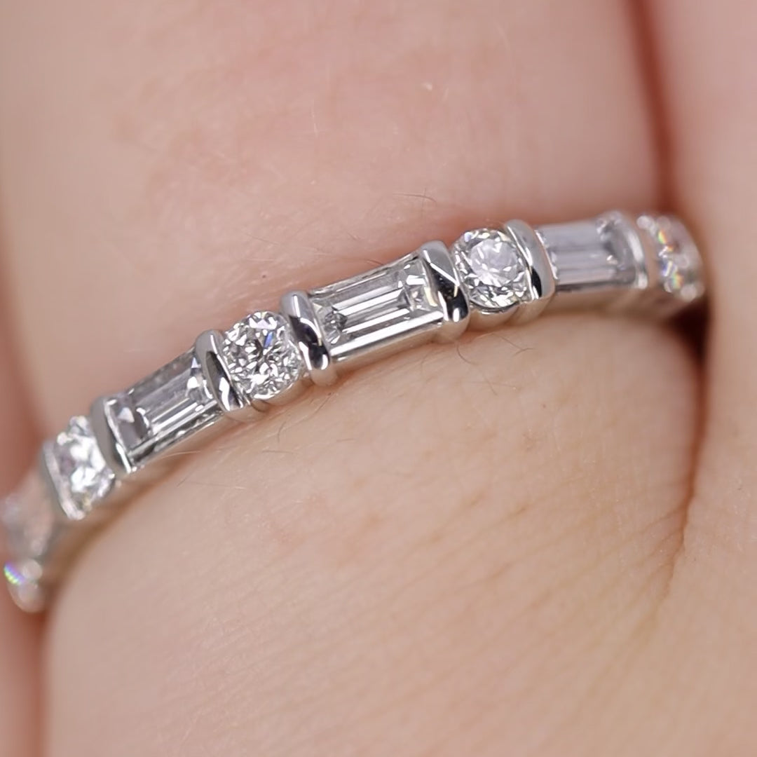 Elena - Art Deco Lab Grown Diamond Set Half Eternity Wedding Ring - Made-to-Order